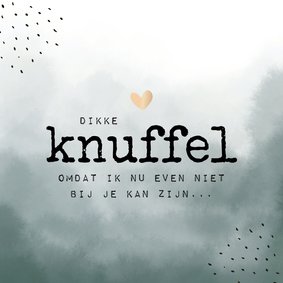 Kaart dikke knuffel, waterverf, hartje