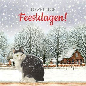 Kaart met een winters tafereel 