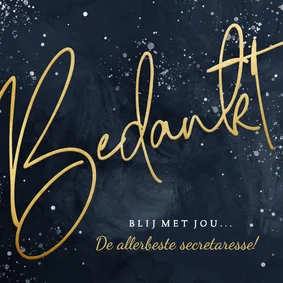 Kaart voor bedanken secretaresse stijlvol in goudlook
