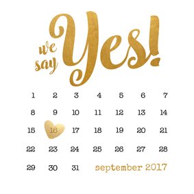 Kalender goud We say yes! - BK