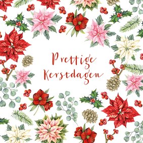 Kerst kerstbloemen met takjes