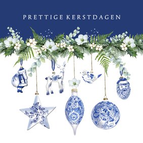 Kerst kerstornamenten Delftsblauw