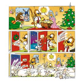 Kerst Loeki strip levende kerststal