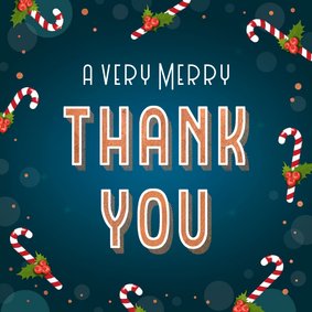 Kerst - merry thank you bedankkaart 