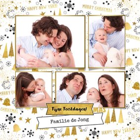 Kerst moderne foto kaart met feestelijke achtergrond 