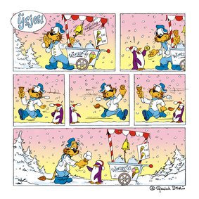 Kerst strip Loeki sneeuw ijsjes