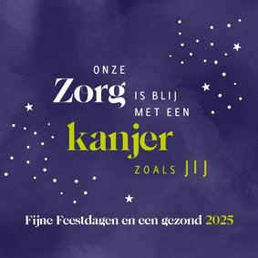 Kerst zakelijk Onze zorg is blij met een kanjer zoals jij