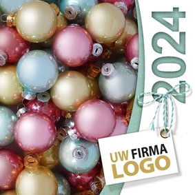 Kerstballen pastel label logo boog