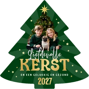 Kerstboom kerstkaart foto sterren liefdevolle kerst 2027