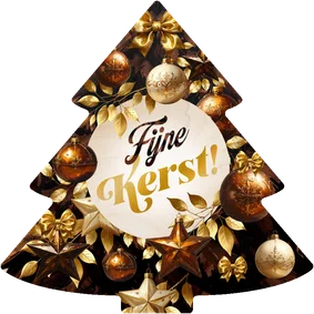 Kerstboomvorm kerstkaart bruine takken, kerstballen sterren