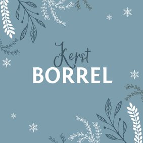 Kerstborrel uitnodiging stijlvol winter pastel blauw