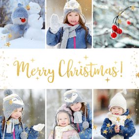 Kerstcollage met 6 foto's en goud