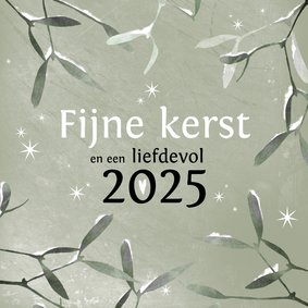 Kerstkaart 2024-2025 modern met Maretakjes en sterretjes