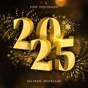 Kerstkaart 2025 3D met vuurwerk