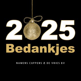 Kerstkaart 2025 bedankjes goud