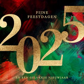 Kerstkaart 2025 groen rood verf