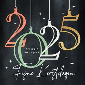 Kerstkaart 2025 stijlvolle kerstballen