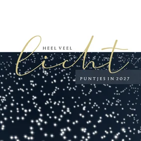 Kerstkaart 2026-2027 veel lichtpuntjes
