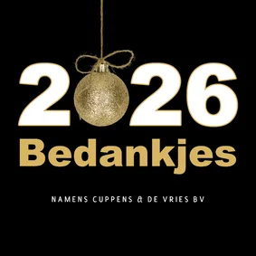 Kerstkaart 2026 bedankjes goud