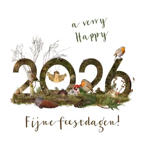 Kerstkaart 2026 winters bos