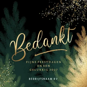 Kerstkaart bedankt kerstbomen krijt