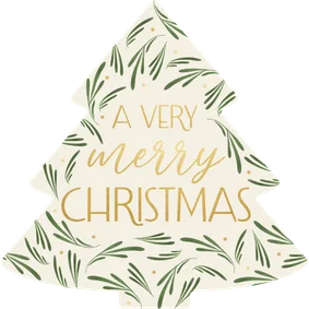 Kerstkaart botanische takjes met gouden tekst kerstboom