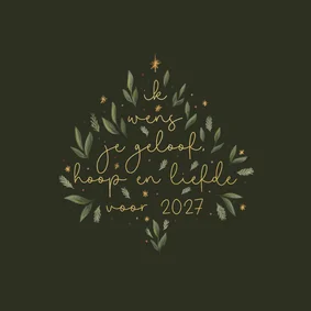 Kerstkaart christelijk geloof hoop en liefde voor 2027