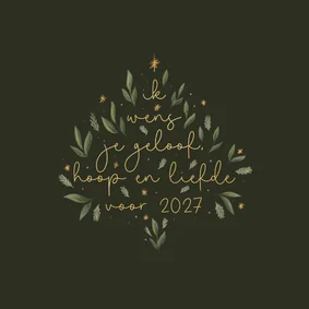 Kerstkaart christelijk geloof hoop en liefde voor 2027