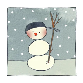 Kerstkaart CliniClowns snowman