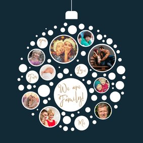 Kerstkaart collage kerstbal samen