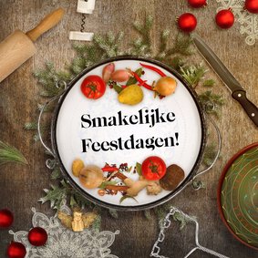 Kerstkaart culinair eten sfeer