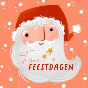 Kerstkaart de baard van de Kerstman
