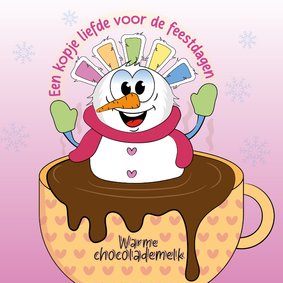 Kerstkaart een kopje liefde voor de feestdagen