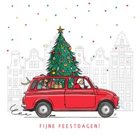 Kerstkaart fiat 500 giardiniera