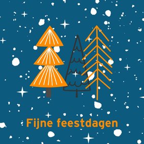 Kerstkaart fijne feestdagen kaart met kerstbomen