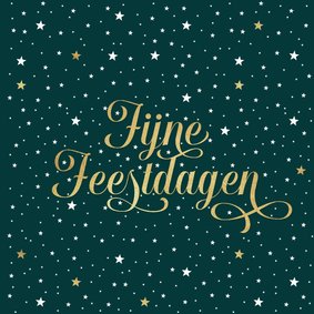 Kerstkaart fijne feestdagen sterren goud foto