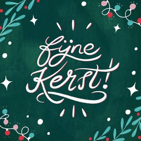 Kerstkaart fijne kerst handlettering