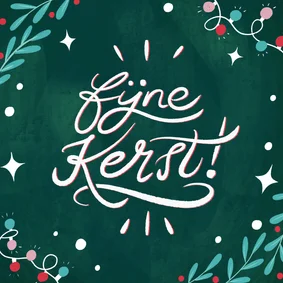 Kerstkaart fijne kerst handlettering