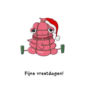 Kerstkaart fijne vreetdagen kaart