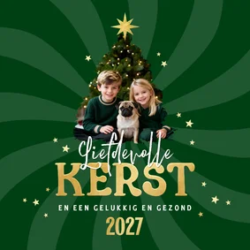 Kerstkaart foto sterren liefdevolle kerst 2027