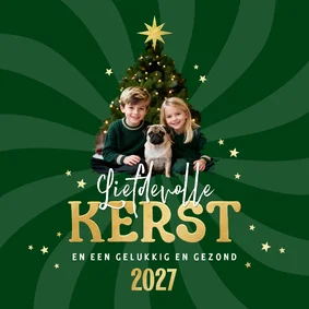 Kerstkaart foto sterren liefdevolle kerst 2027