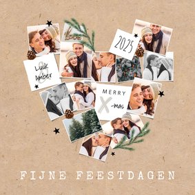 Kerstkaart fotocollage hartje kraft liefde sterren