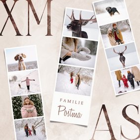 Kerstkaart fotostrip collage met 11 foto's