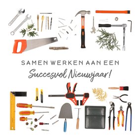 Kerstkaart gereedschap klusbedrijf