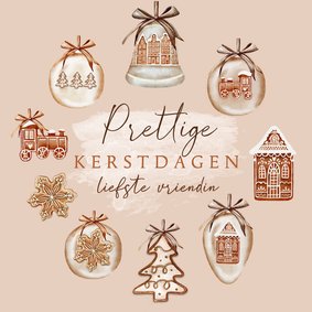 Kerstkaart gingerbread ornamenten