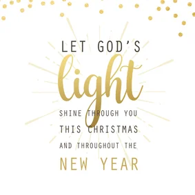 Kerstkaart God's love goudlook