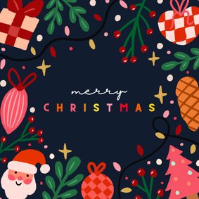 Kerstkaart Grappige kerst figuurtjes