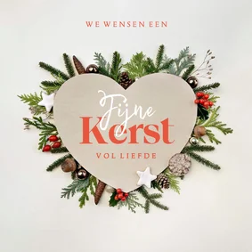 Kerstkaart hart 'Kerst vol liefde'