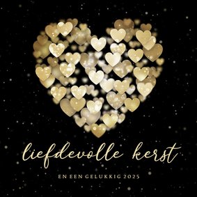 Kerstkaart hart van hartjes liefdevolle kerst