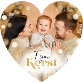 Kerstkaart hartvorm foto lichteffecten bokeh sprankelend